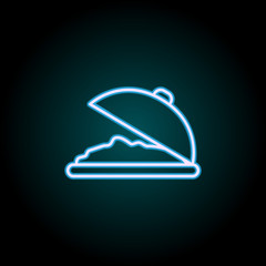 food in a tray neon icon. Elements of Food set. Simple icon for websites, web design, mobile app, info graphics