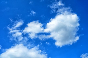 Obraz premium White Clouds with Blue Sky Background.