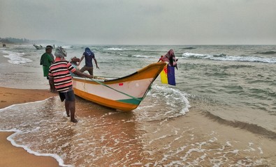 Sunrise bringds fishermen to the shore, to their nest, brings lot of hopes and future