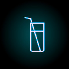 a glass of juice neon icon. Elements of Food set. Simple icon for websites, web design, mobile app, info graphics