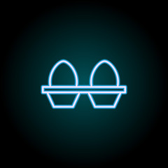 eggs in the package neon icon. Elements of Food set. Simple icon for websites, web design, mobile app, info graphics