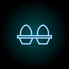 eggs in the package neon icon. Elements of Food set. Simple icon for websites, web design, mobile app, info graphics