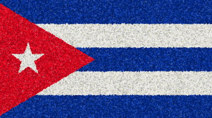 Illustration of a Cuban flag with a blossom pattern