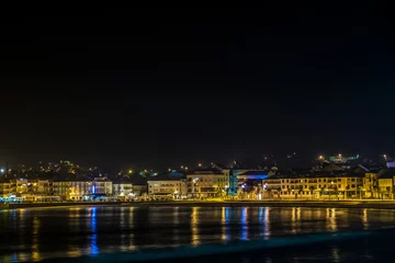 Foto op Plexiglas night view of the promenade of the small tourist town of Panxon (Nigran - Pontevedra) © Chris DoAl