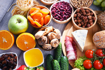 Assorted organic food products on the table