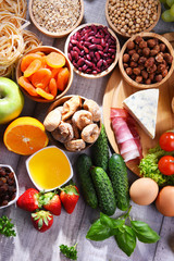 Assorted organic food products on the table