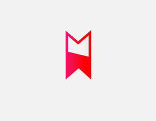 Geometric gradient logo letter M icon for web site