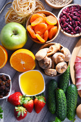 Assorted organic food products on the table