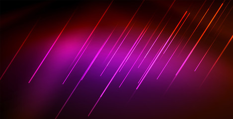 Neon glowing wave, magic energy and light motion background