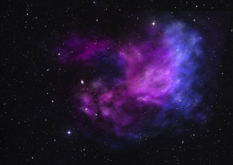 Being shone nebula. 3D rendering