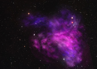 Small part of an infinite star field. 3D rendering