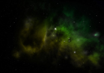 Obraz na płótnie Canvas Star field in space and a nebulae. 3D rendering