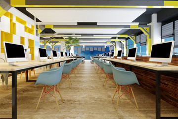 3d render of modern working office