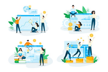 Business planning concept set. Idea of analysis
