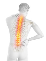3d rendered medically accurate illustration of a mans painful back
