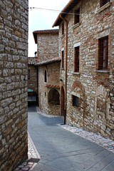 Fototapeta na wymiar Italy, Umbria, Corciano: Old street.