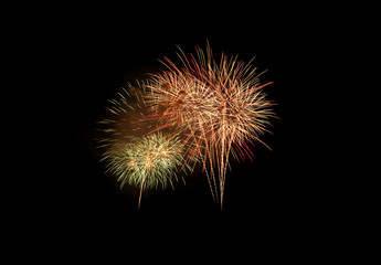 Colorful fireworks explosion in annual festival