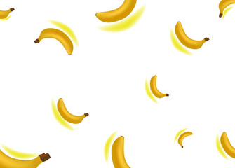 Seamless background realistic bananas vector illustration