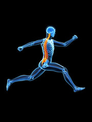 3d rendered medically accurate illustration of a runners painful back