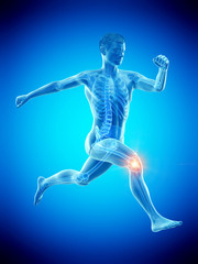 Fototapeta na wymiar 3d rendered medically accurate illustration of a runners painful kee