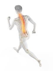 3d rendered medically accurate illustration of a runners painful back