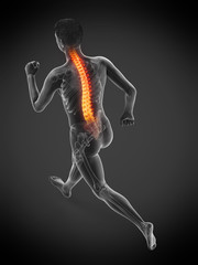 3d rendered medically accurate illustration of a runners painful back