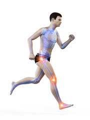 3d rendered medically accurate illustration of a runners painful joints
