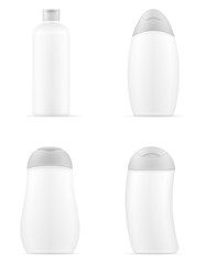 shampoo in a plastic bottle for washing hair empty template blank stock vector illustration