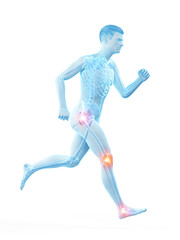 3d rendered medically accurate illustration of a runners painful joints