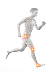 3d rendered medically accurate illustration of a runners painful joints