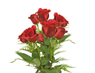 bouquet of red roses isolated on white background