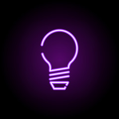 bulb, glass neon icon. Elements of construction set. Simple icon for websites, web design, mobile app, info graphics