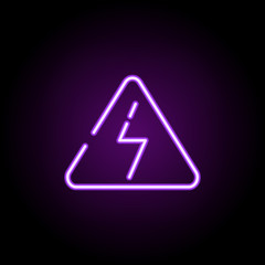 the sign dangerous neon icon. Elements of construction set. Simple icon for websites, web design, mobile app, info graphics
