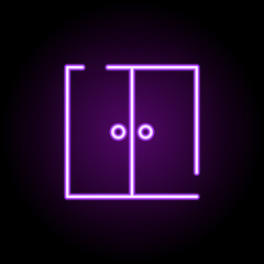 door, fence neon icon. Elements of construction set. Simple icon for websites, web design, mobile app, info graphics