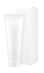 box packaging and tube of toothpaste empty template for design stock vector illustration