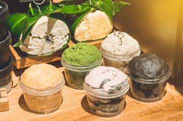 Shop cosmetic handmade. Fresh makeup samples. The concept of spa and relaxation. 