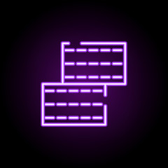 two bricks neon icon. Elements of construction set. Simple icon for websites, web design, mobile app, info graphics