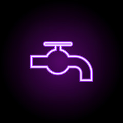 water tap neon icon. Elements of web set. Simple icon for websites, web design, mobile app, info graphics