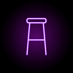 stool neon icon. Elements of web set. Simple icon for websites, web design, mobile app, info graphics