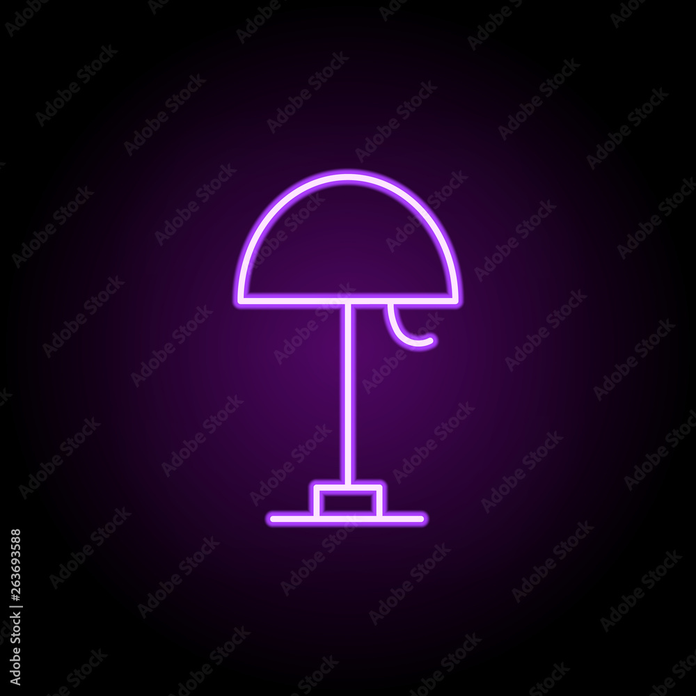 Poster table lamp neon icon. elements of web set. simple icon for websites, web design, mobile app, info gr