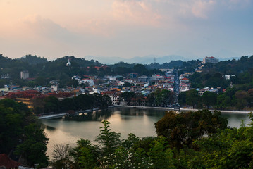 Panoramic view of Kandy city in Sri Lanka