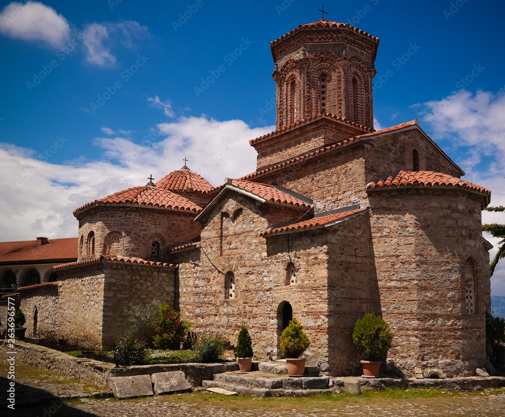 Wall mural View to Saint Naum Monastery, Ohrid, North Macedonia