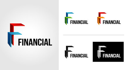 F Letter Finance Logo Template Set