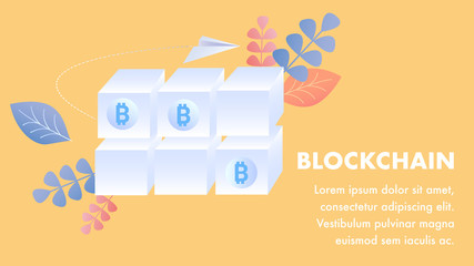 Blockchain Technology Flat banner Vector Template