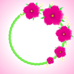 Beautiful greeting card with floral wreath. 
