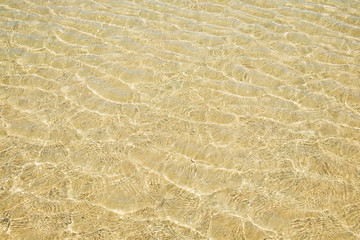 Clear Sea Beach Sand and Wave Background in the Nature Ocean Landscape
