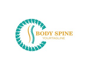 Spine diagnostics symbol logo template vector illustration