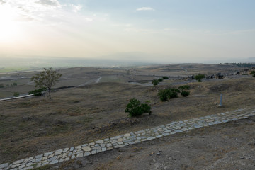Travertine pools and terraces in Pamukkale, Turkey