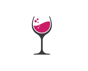 wine glasses toasting logo icon vector