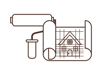 construction plan isolated icon
